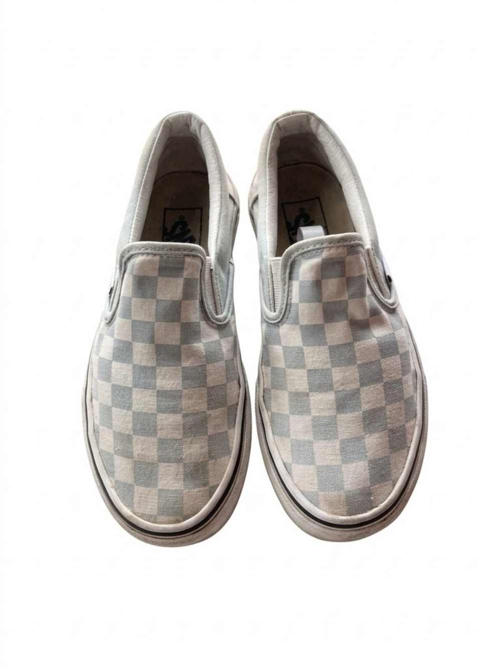 Vans Classic Slip-On Checkerboard Sneakers Pewter Grey White Women’s Size 5.5